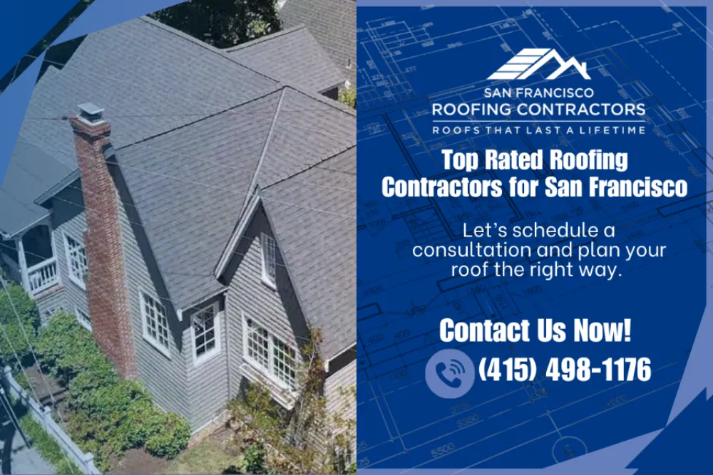 San Francisco house showcasing compliant cool roof installation