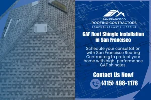 GAF shingle roof installed on a San Francisco residential home