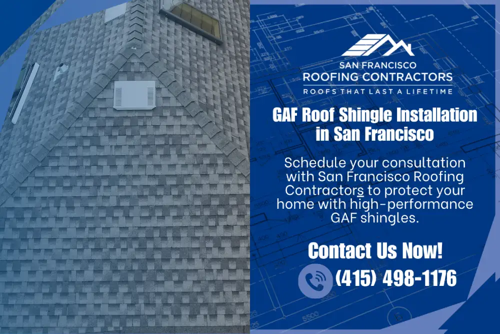 GAF shingle roof installed on a San Francisco residential home