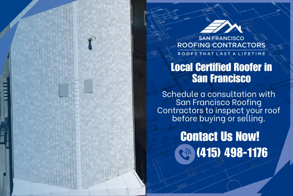 Local San Francisco roofer inspection with contractor branding
