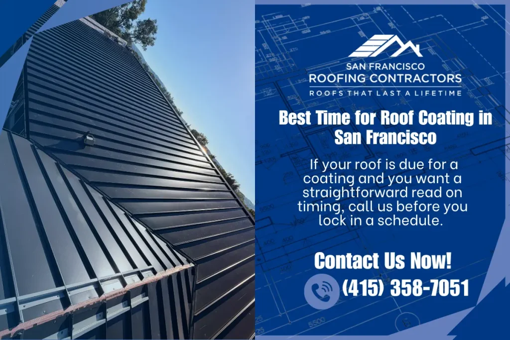 Metal roof with roof coating