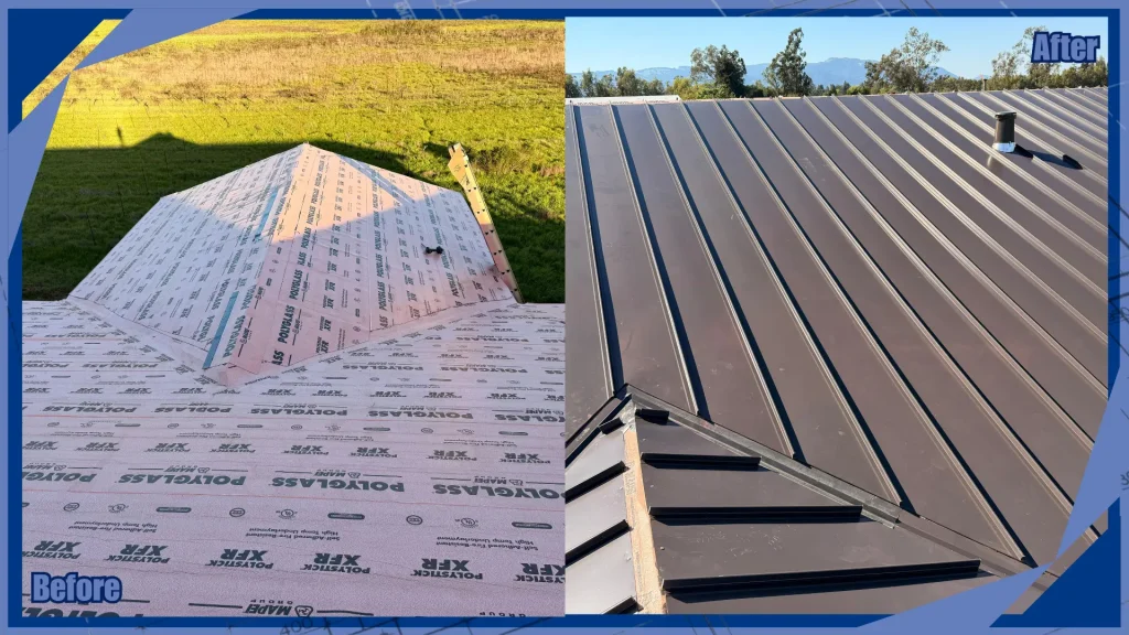 roof coating before after comparison