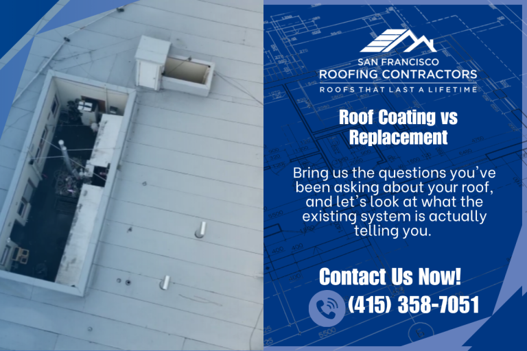 Flat roof in San Francisco showing the existing roofing system